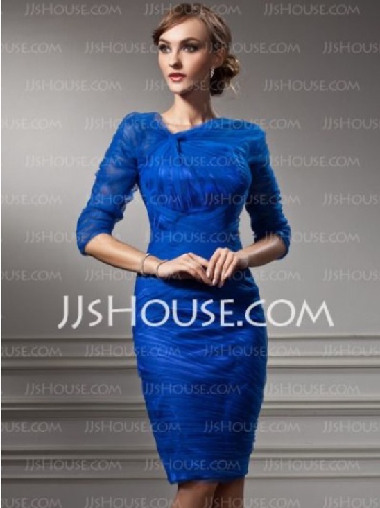 JJs House Dresses & Skirts - JJs House Royal Blue Cocktail Tulle Midi Dress Size 4-6 Prom Wiggle Dress Guest